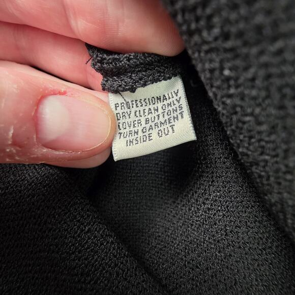 St. John Evening Black Knit Paillette Rhinestone Embellished Top Size P Medium - Picture 6 of 6